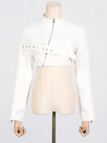 And Summer 2025 Fashion Personality Trend Wind Irregular Design Sense Belt Slim Slim Short Jacket