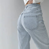 High Waisted Straight Jeans Fashion Women Clothing Cargo Pants Boyfriend Streetwear Y2K Girls Baggy Full Length