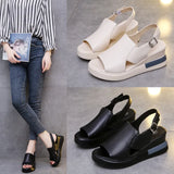 Zingj Platform Heel Sandals Women Wear 2023 After Empty A Word Buckle Sandals Large Size High Heel Sandals Women- Outfit