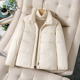 Cotton-Padded Clothes Female Small Woman 2023 Winter Down Cotton Clothes Korean Version Loose Bread Clothes Thick Short Small Cotton-Padded Jacket Coat-Outfit