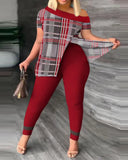 Independent Station Spring And Summer Printing Fashion Suit 2-Piece Set For