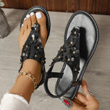 Zingj Round Head Sandals, Small Broken Flower Sandals, Large Size Leisure Flat-Soled Independent Station