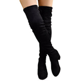 Women's Long-Heeling Boots 2025 Autumn And Winter New Thick And Round Head High Heel Thin Knee-High Boots