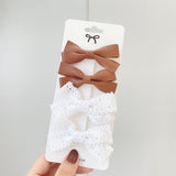 New Leopard Printed Bowknot Hair Clips For Cute Girls Lace Handmade Hairpins Boutique Barrettes Kids Hair