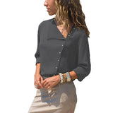 Blouse 2019 Fashion Long Sleeve Women Blouses and Tops Skew Collar Solid Office Shirt Casual Tops Blusas Chemise
