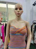 Zingj And Summer 2024 Sweater Hot Style Women's Sexy Striped Sweater Knit Strap Wipe-Outfit