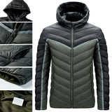 Hooded Parka Men\'s 2021 Autumn and Winter New Parka Coat Warm and Lightweight Jacket Stitching Cotton Jacket Parka