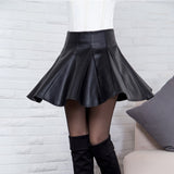 Women Black Pu Leather Skirt 2023 Fashion Casual Mini Skirts Y2k Female Korean Style High Waist Short Skirt Winter Solid