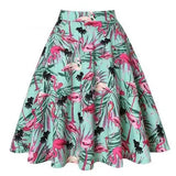 Women's Runway Cotton Retro Vintage Skirt Black Faldas High Waist A Line Rockabilly Jupe 50s Swing Umbrella Skirts Pin Up