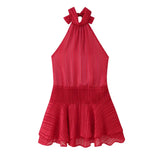 Women's Dress 2025 New Temperament Fashion Hanging Neck Density