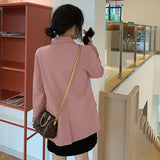 Zingj Jacket Female 2024 Spring And Autumn Web Red New Autumn Dress Korean Version Loose Suit Pink Blazer Jacket