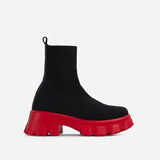 Size 43 Couple Socks Boots 2025 Autumn New Thick-Bottom Leisure Knitted Short Boots Women's Thick-Bottom Mid-Sleeve Women's