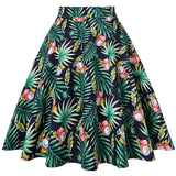 Patterns Vintage Retro 50s Full Circle A Line Skirt Holiday Tropical Pin Up Swing Skater Knee Length Floral Women Solid