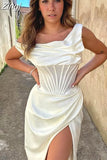 Women Dresses Summer 2023 Pink Party Dress House of Cb Dress Satin Bodyocn Dress Draped Sexy Celebrity Evening Club