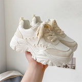 Zingj Bottom Dad Shoes Female 2023 New Women's Casual Single Shoes Small White Shoes Net Red Wheat Ear Mesh Shoes Sports Shoes