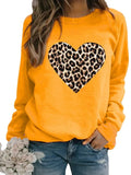 Round Neck Leopard Print Heart Printing Hooded Veet