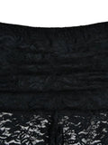 Perspective Lace Splice High Rise Flare Leg Pants- Outfit