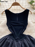Summer White Y2K Mini Dress Women Elegant Bodycon Runway Birthday Party Dresses Korean Chic Black Outwear Female