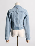 Zingj 2024 New Retro Wash Do Old Off-The-Shoulder Design Sense Denim Jacket Female Niche Design Sense