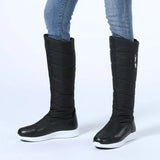 Winter Women Knee High Boots Waterproof Plush Snow Boots Comfortable Falt Non-slip Ladies Boots Shoes Black White