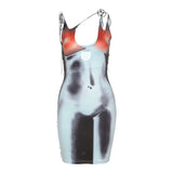 Women Fashion Autumn Winter Printed Bodycon Sexy Mini Dress 2021 Fall Clothes Wholesale Items For Business