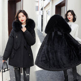 2021 Winter Jacket Women Personalized Fashion Warm Fur Lining Cotton Women Coat Thick Quality Hooded Winter