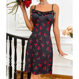 Sex Lingerie Sexy Women's Slings Cherries Love Print Home Clothes Aja