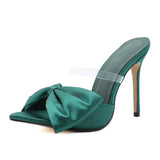 Zingj Station Pointed High Heels Big Bow Fine With Cool Slippers Long-Term Spot 35-42-Outfit