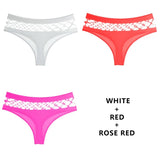 3Pcs/Lot Hollow Out Lingerie Seamless Sexy Panties Women Elasticity Underwear Temptation Middle-waist G String