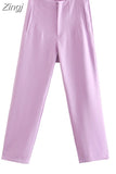 Women's Pants Beige Pencil High Waist Pants For Women Office Casual Elegant Woman Trousers Fashion Streetwear Summer