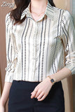 New Spring Women Silk Shirt Fashion Satin Long Sleeve Blouse Vintage Women's Elegant Blouses OL Womens Tops Female