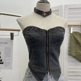 Vintage Babes Cowboy Breast Sling Sling Vest Sexy Sleeveless Hanging Neck Sleeveless Topie Girl