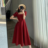 Zingj Dress Female 2024 Summer New Ins Tea Break Skirt Temperament Square Get Over The Knee Long Hepburn Style Little Black Skirt-Outfit