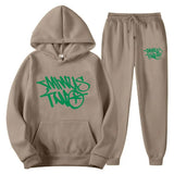 Popular Letter Gothic Print Hoodies Sweatpants Men Y2K New Street Hip Hop Fashion Sports Suit Unisex Casual Loose