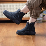 Zingj Cotton Shoes Women's Winter Velvet 2024 New Thick-Soled Fur Integrated Snow Boots Women's Anti-Skid Thickened Warm