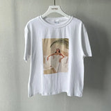 Fashion Bikini Girls Printing T-shirts Summer Tops Tees Woman Shorts Sleeve Loose Cotton Tops Boho Style Character