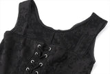 Black Front Lace-Up Mini Dress-Outfit