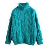 Women Pullovers Knitwear 2019 Winter Thick Casual Female Knitted Tops Pull Jumpers Oversized Woman Twist Warm