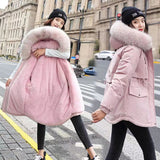 Cotton-Padded Coat Women 2023 Winter New Korean Version In The Long Down Cotton-Padded Jacket Thick Leisure Loose Cotton-Padded Jacket Women-Outfit