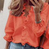 Boho Floral Print Slim Shirt Office Lady Retro Tops Women Casual Short Sleeve Sexy V-neck Ruffles Blouse 2020