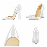 Large Size Classic Pointed High Heels Sexy Leopard Print Lacquered Leather Banquet Party