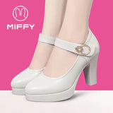 Yuan For A Pair Of Clearance High-Heeled Shoes Breathable Soft Leather Ladies Shoes Fashion Single Shoes Soft Soles Mother