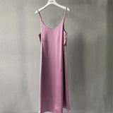 2021 Women Satin Dress Party Luxury Shiny Sundress Sexy Imitation Silk Fashion Ladies