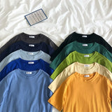Tee Shirt Solid Color Basic T-Shirt Women Casual O-neck Harajuku Top Korean Hipster Cotton Basic