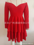 New One Shoulder Elegant Celebrity Runway Party Dress Women Work Wear Business Ruffles A-line Midi Club Dresses