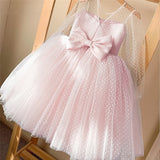 Girls Dress Birthday Party Princess Dress Lace Kids Ball Gown Elegant Dress Casual Children Tulle Dots Dress Size