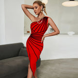 One Shoulder Bandage Dress for New Year 2022 Women Yellow Bandage Dress Bodycon Sexy Party Dresses Evening Club
