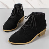 Pointed Velvet Velvet Trough Martin Boots Women's Side Zipper Coarse And T-Singed With Thin Bare