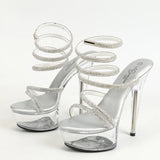 Zingj Fine Heel Crystal Fine Heel Transparent Car Model Rhino Nightclub High Heels Hate Sky High