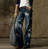 Zingj Plus Size Casual Pants Thin Jeans Wide Leg Pants 211-1-Outfit